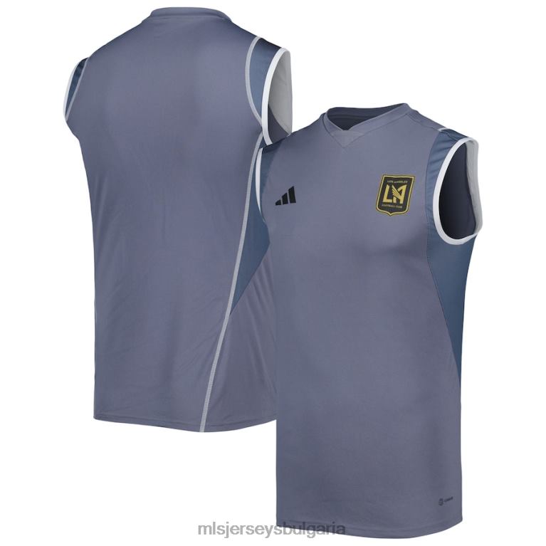 трико бг MLS Jerseys мъже lafc adidas сиво 2023 тренировъчно трико без ръкави за игри F066433